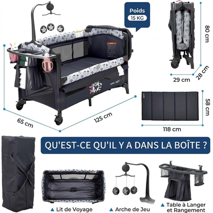 Lit Parapluie Evolutif 3 en 1