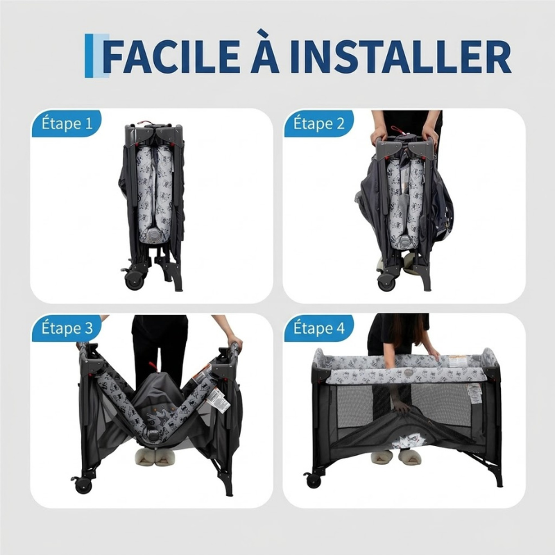 Lit Parapluie Evolutif 3 en 1