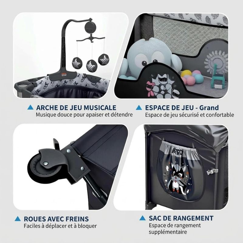 Lit Parapluie Evolutif 3 en 1